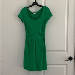 Diane Von Furstenberg Green Rouched Dress